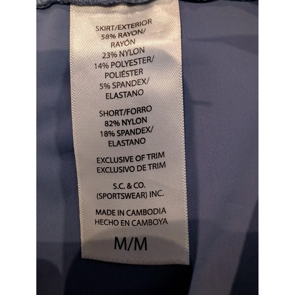 S C & Co Sportswear Women Blue White Pinstripe Athletic Golf Tennis Skort Medium
